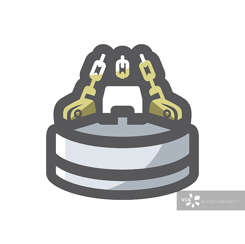 倾倒磁铁设备图标卡通图片素材