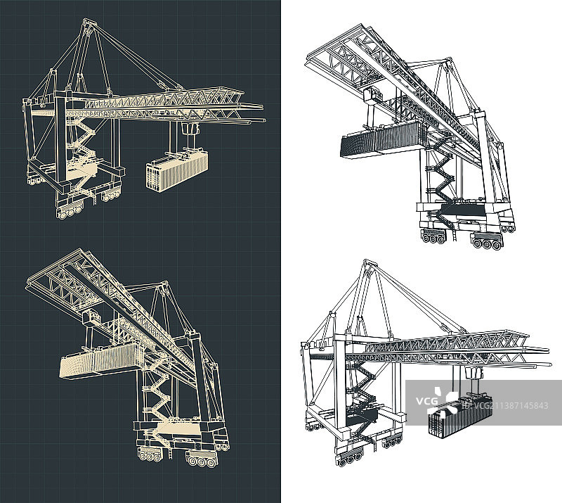 轮胎式架桥机图纸图片素材