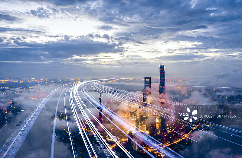 上海大数据。科技智慧互联网城市图片素材