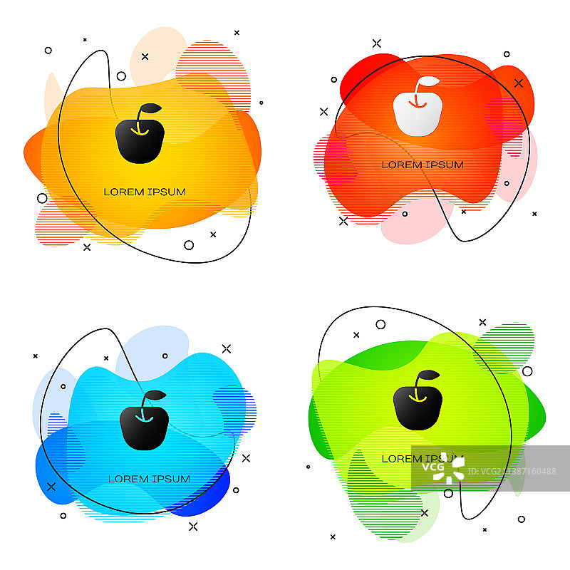 白色背景上孤立的黑色苹果图标图片素材