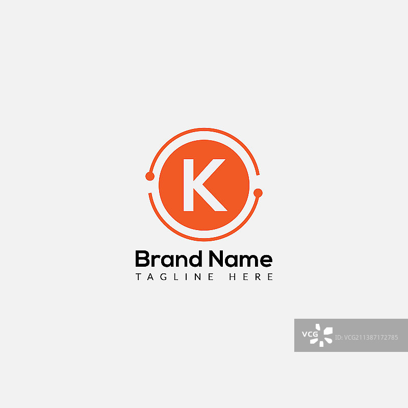 抽象K字母现代首字母技术标志图片素材