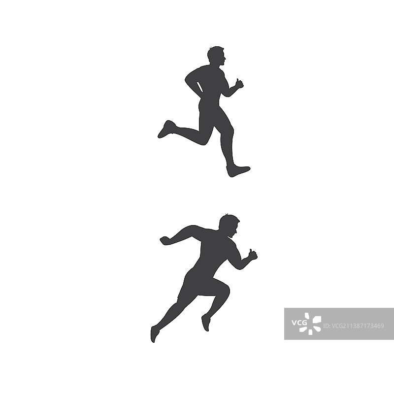 跑步运动剪影图标图片素材