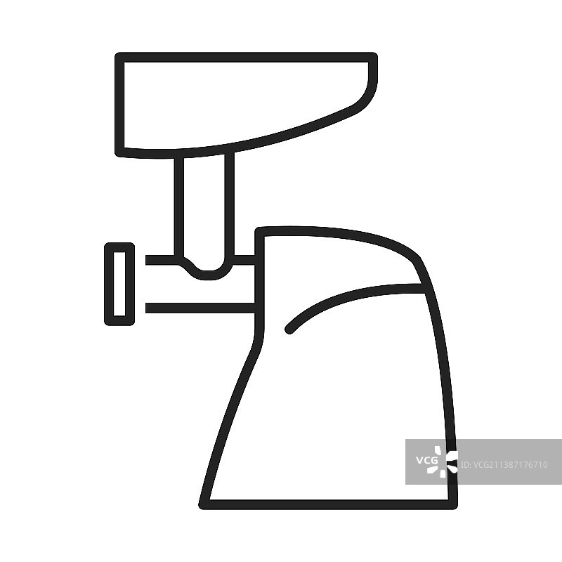 单色电动绞肉机线条图标图片素材