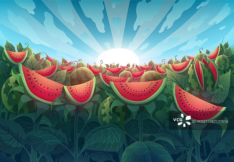 带有奇幻植物的魔法自然景观图片素材