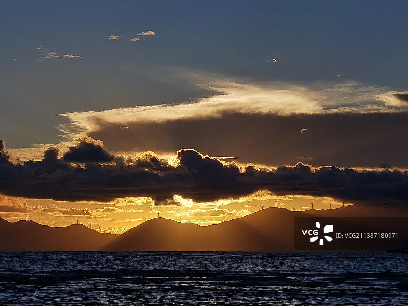 马尾岛的日落图片素材