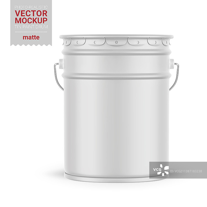 白色哑光金属油漆桶模型图片素材