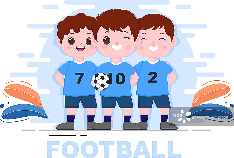 男孩们一起踢足球图片素材