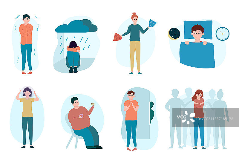 具有不同心理问题的人群图片素材