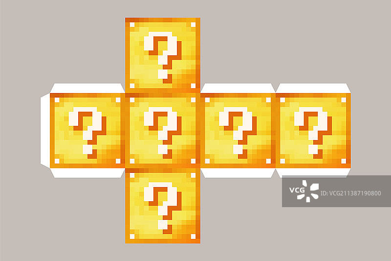 彩色像素问号幸运方块图片素材