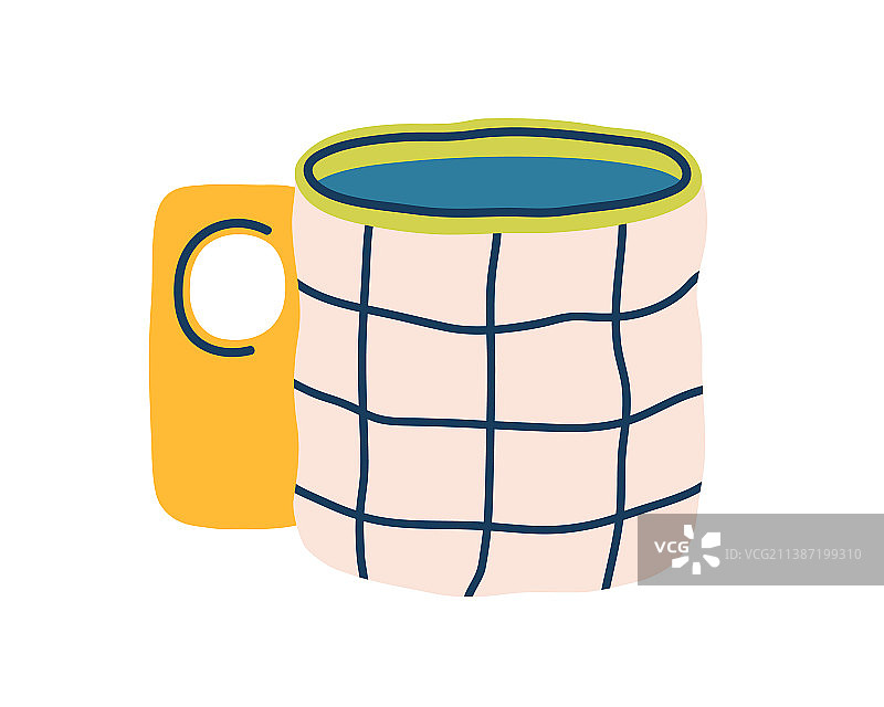 现代陶瓷格子茶杯图片素材