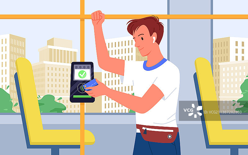 公共交通中的非接触式支付服务图片素材