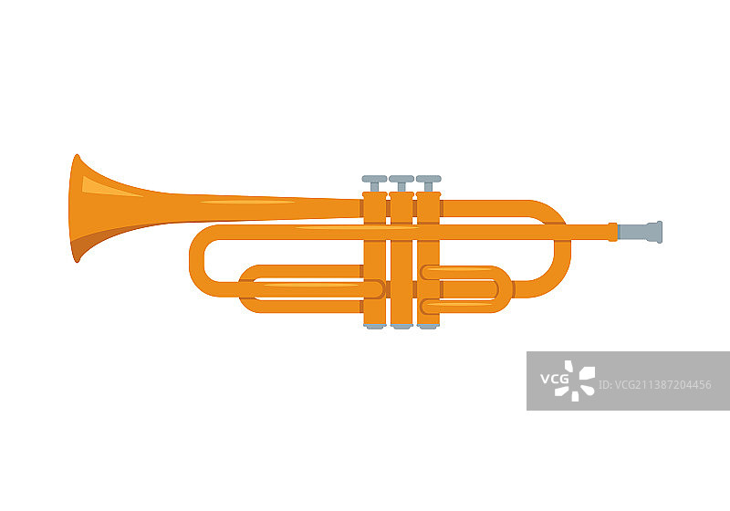 白色背景上的金色小号图标图片素材