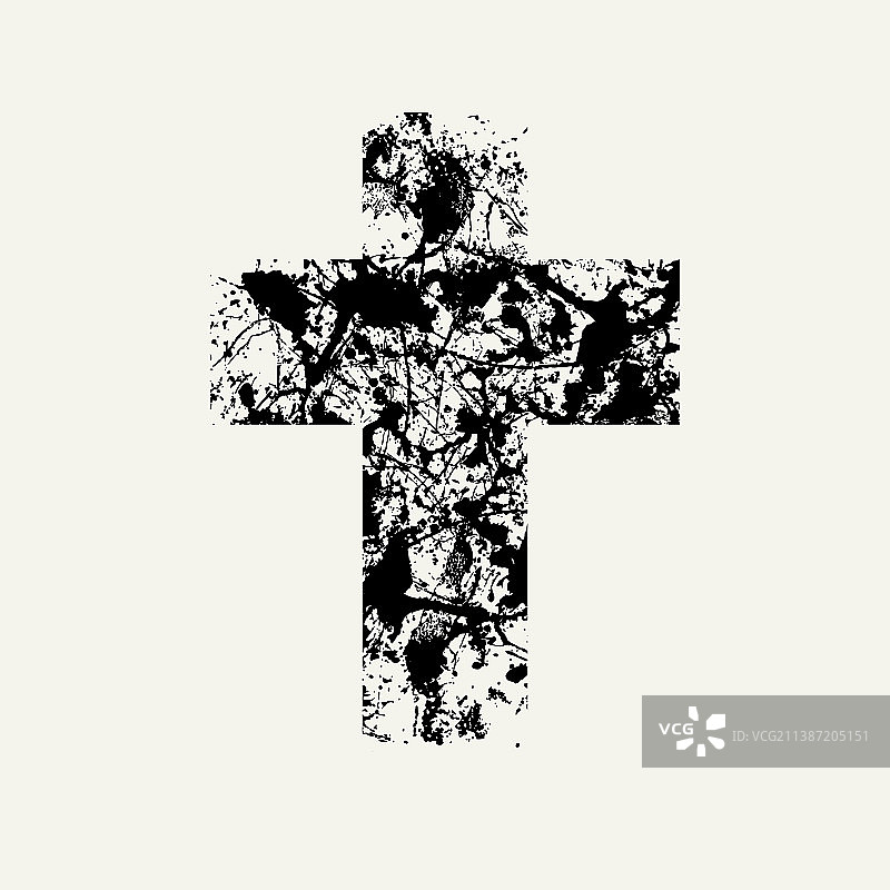 浅色背景上的抽象Grunge黑色十字图片素材