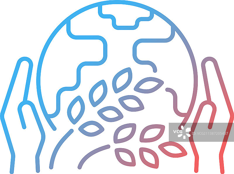 缓解饥饿组织渐变线性图标图片素材