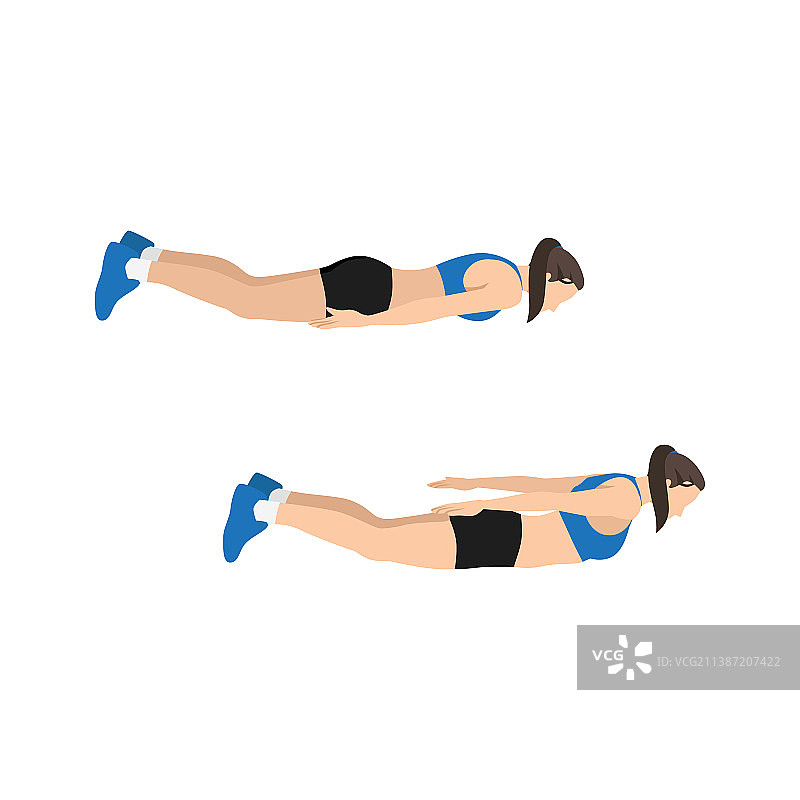 女人做俯卧背部伸展运动图片素材