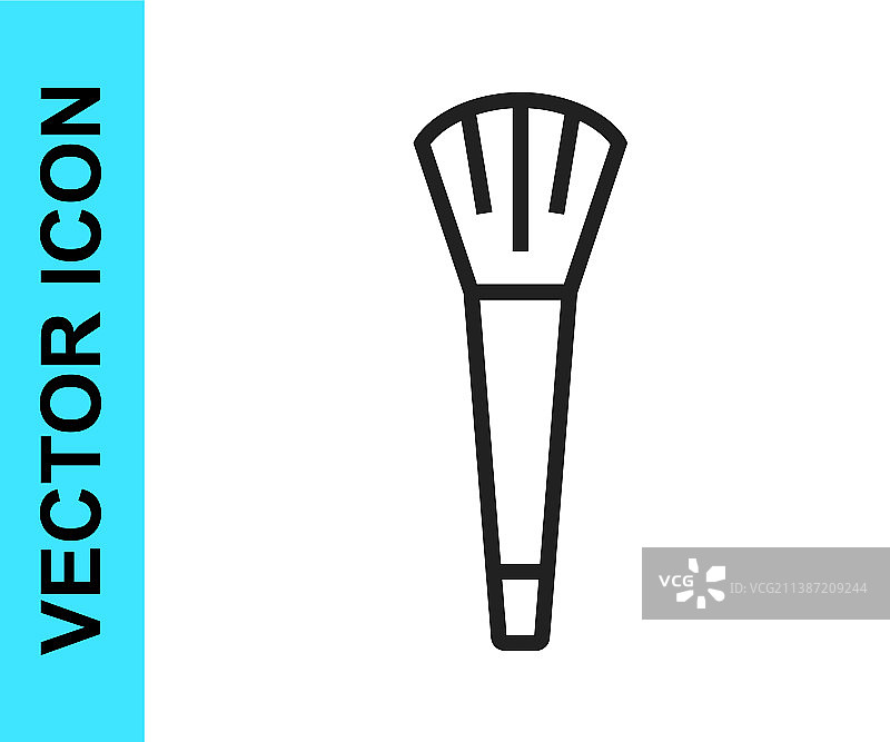 白色背景上的黑色线条化妆刷图标图片素材