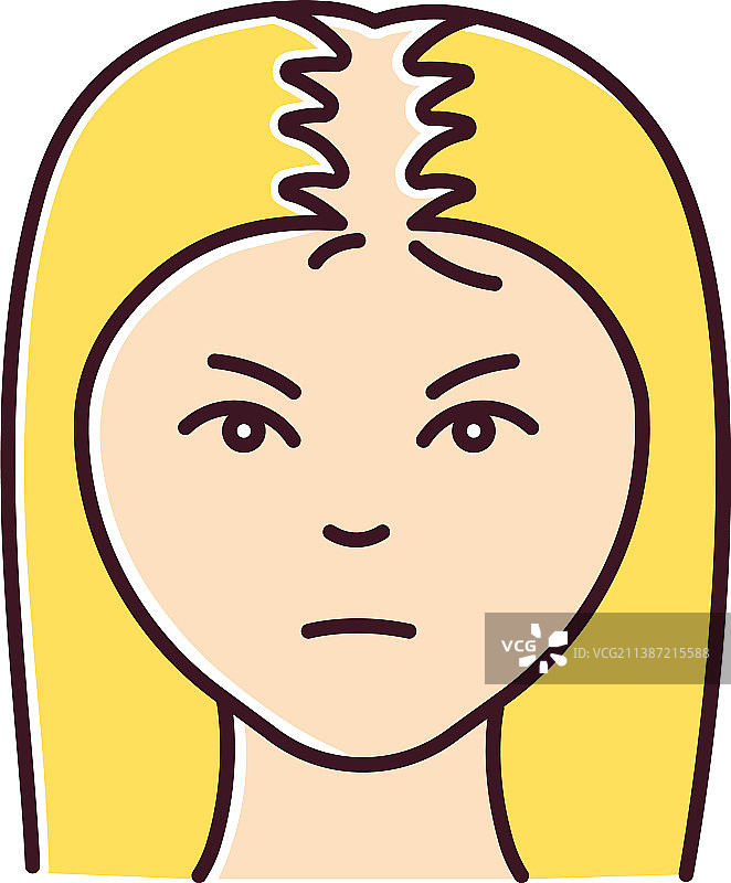 女性脱发RGB颜色图标图片素材