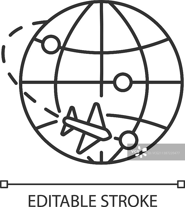 国际贸易像素完美线性图标图片素材