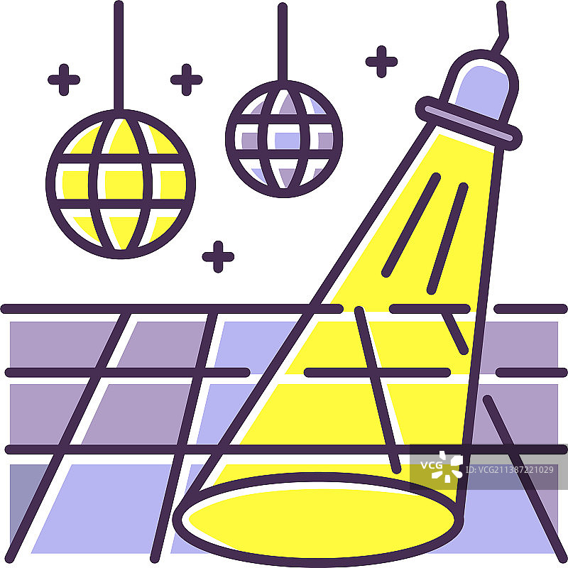 舞池RGB颜色图标：夜总会娱乐图片素材