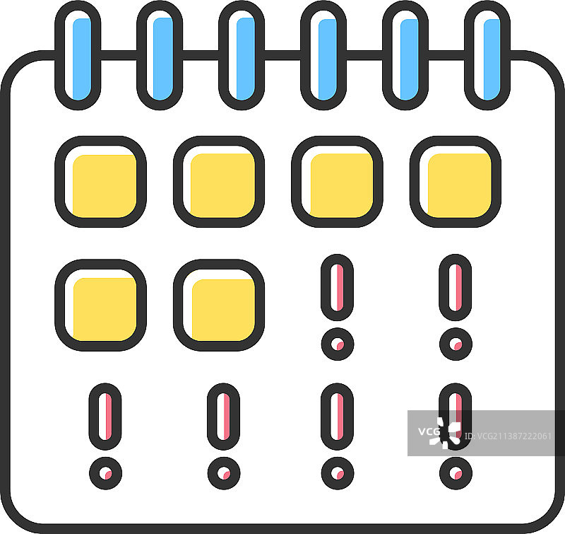 月经推迟RGB颜色图标，早期症状图片素材