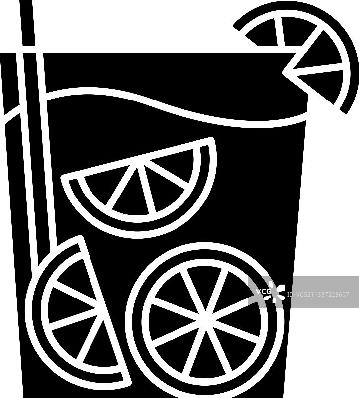 凯匹林纳鸡尾酒黑色图标：巴西鸡尾酒图片素材