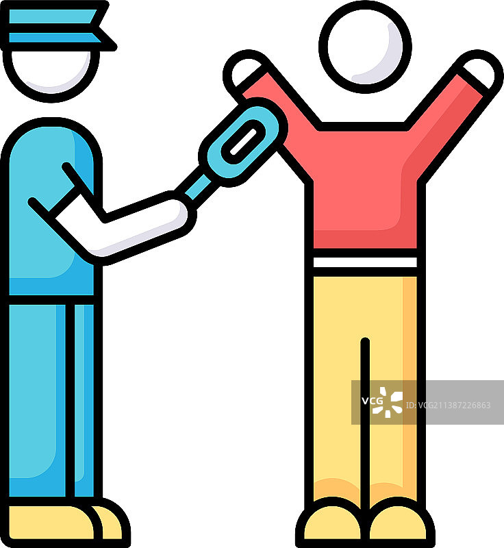 人体扫描RGB颜色图标，机场安检图片素材