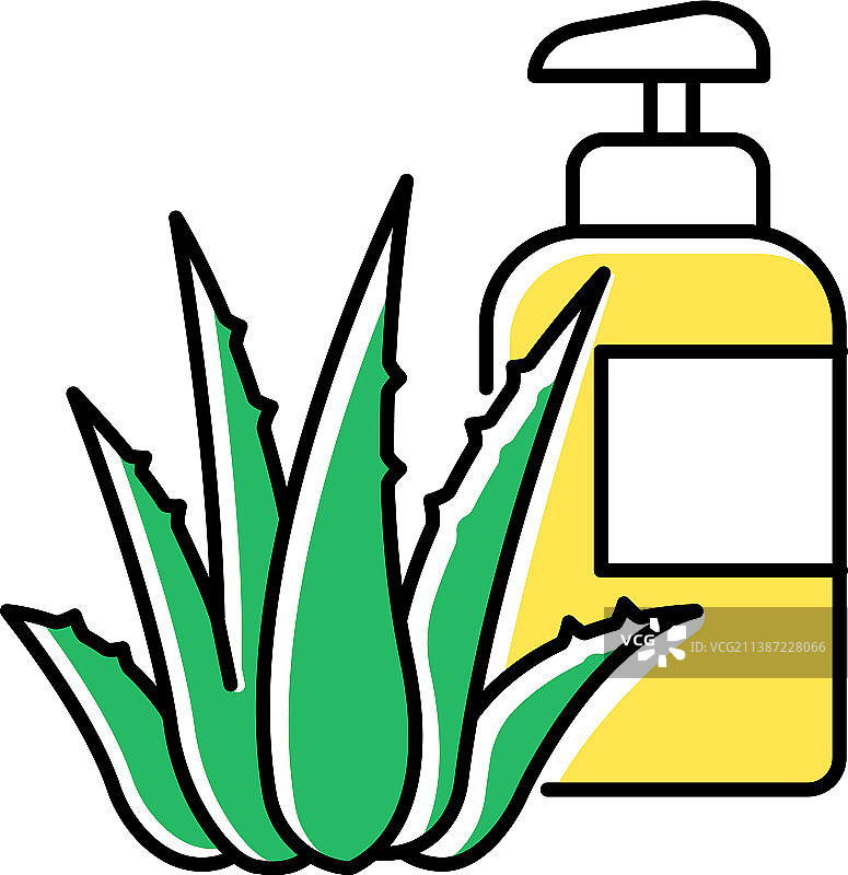 草本润肤露彩色图标植物乳霜图片素材