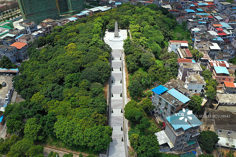 广东省广州市增城区东湖公园蕉石岭森林公园航拍图片素材