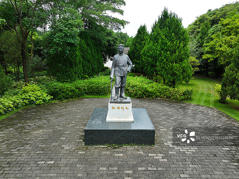 广东省惠州市惠阳区秋长周田村叶挺将军纪念园故居航拍图片素材