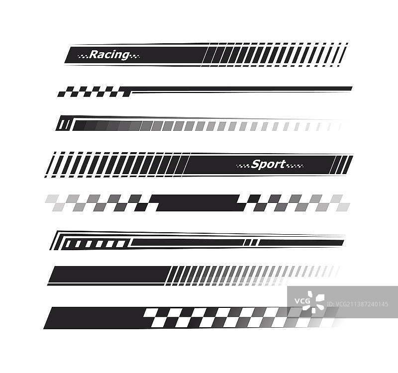 运动条纹汽车贴纸黑色赛车图片素材
