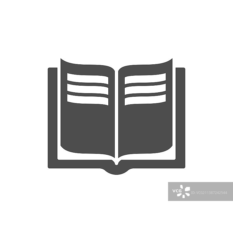 打开的书本字形图标或教育符号图片素材