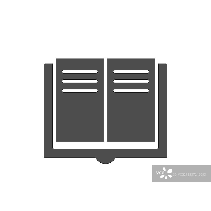 打开的书本字形图标或教育符号图片素材