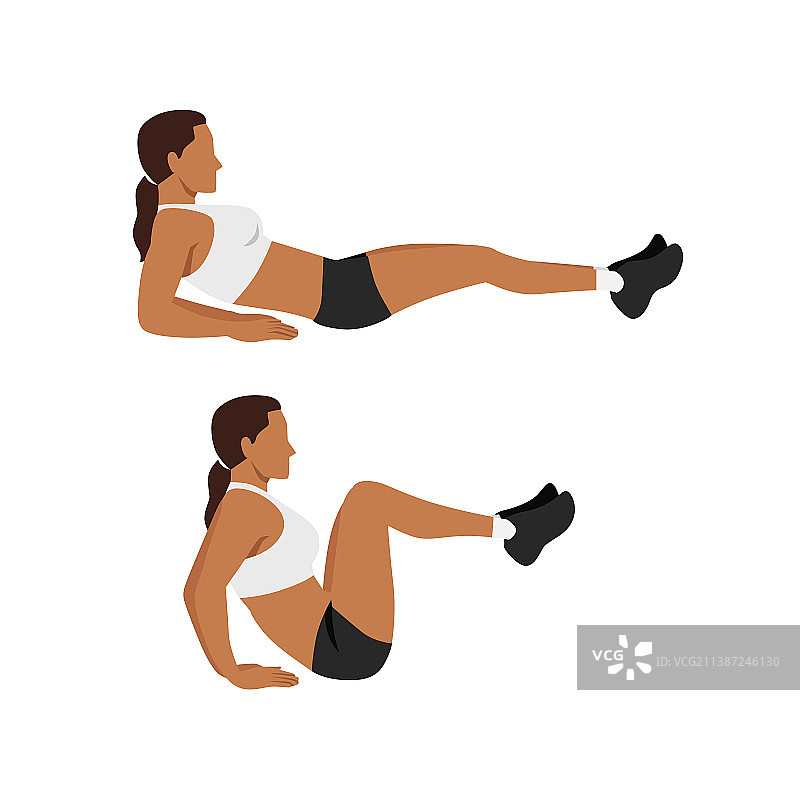 做膝盖抬高腿部拉伸运动的女人图片素材