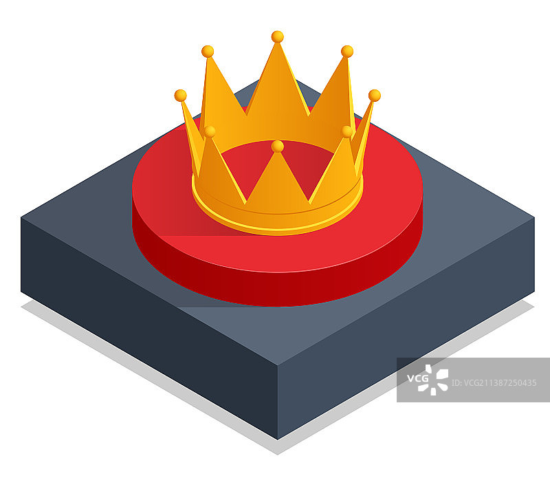 2.5D金色皇冠头饰图片素材