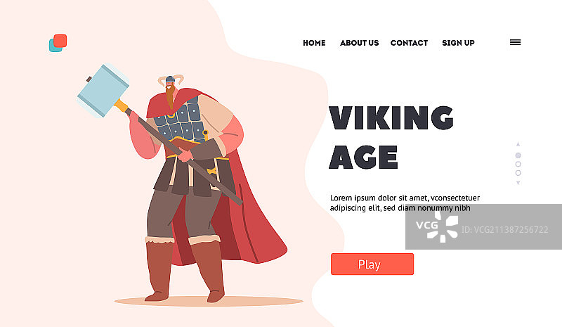 维京时代登陆页模板：男性图片素材