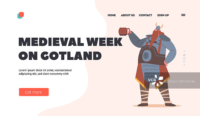 哥特兰岛中世纪主题页面模板图片素材