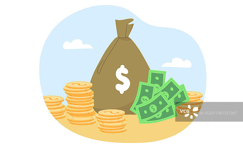 装满钱的包图片素材