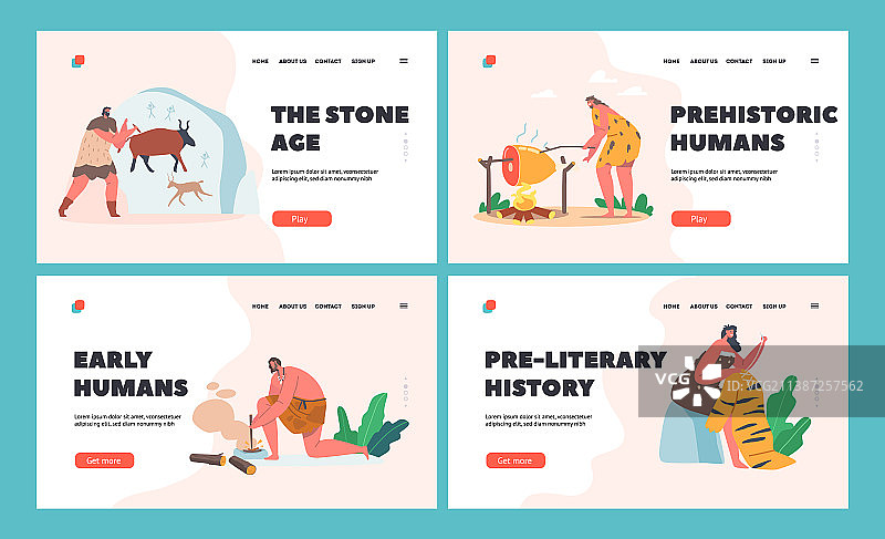 尼安德特人生活方式着陆页图片素材