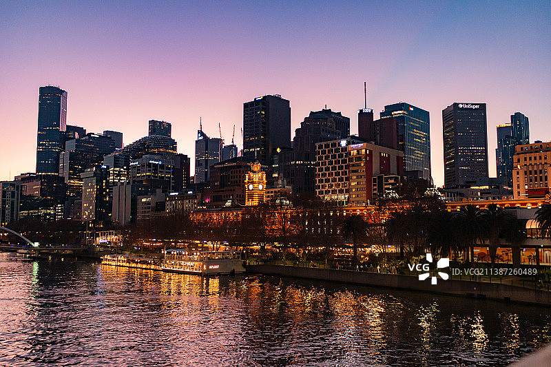 墨尔本城市夜景图片素材