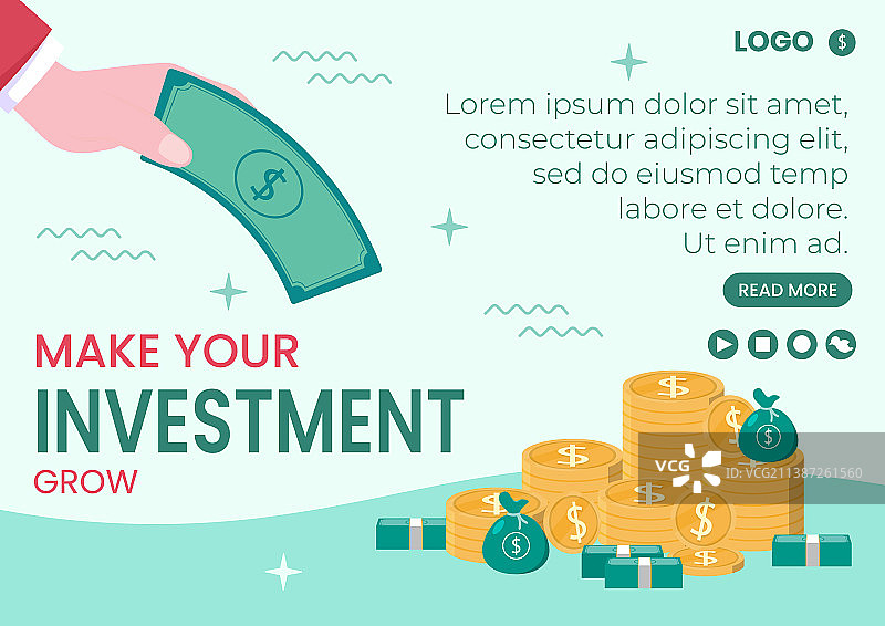 扁平风格商业投资宣传册模板图片素材