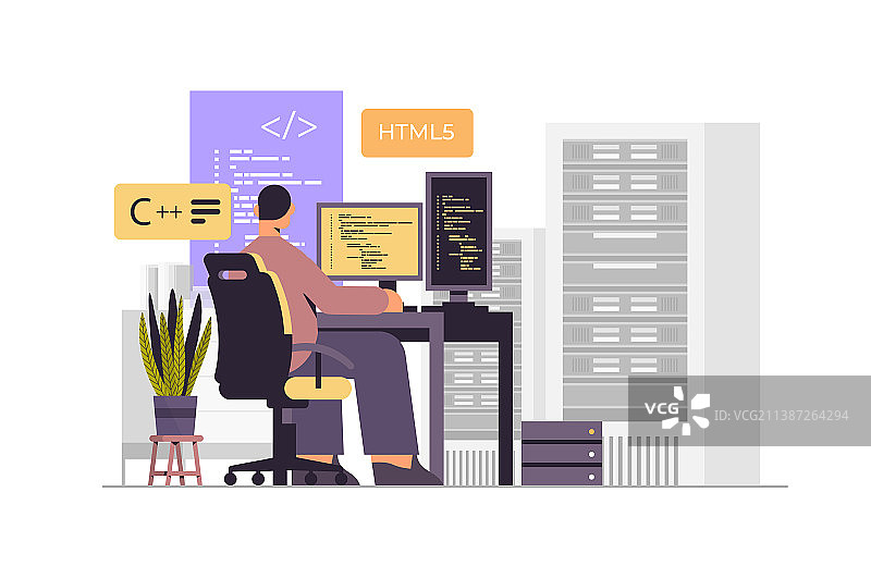 网页开发人员在电脑上创建程序代码图片素材