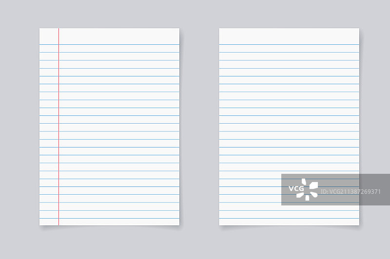 空白逼真横向带线笔记本图片素材