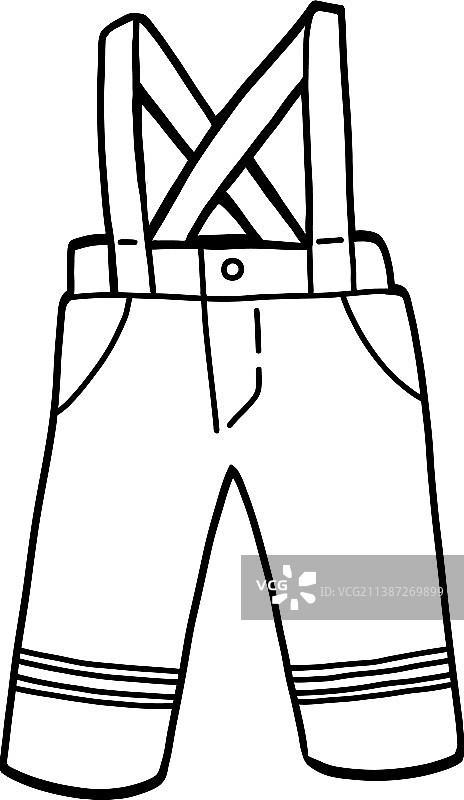 防水裤涂色书图片素材