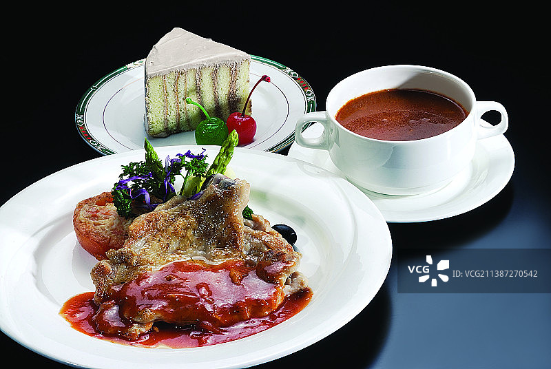 鸡腿蛋糕餐图片素材