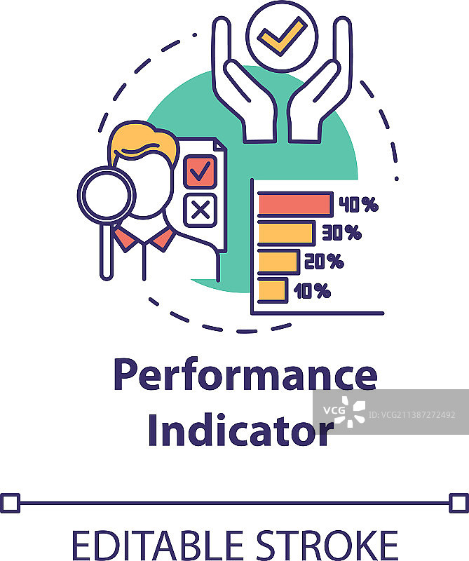 绩效指标概念流程图标图片素材