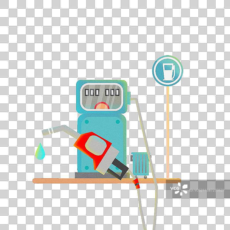 加油站 油枪元素 卡通加油站图片素材
