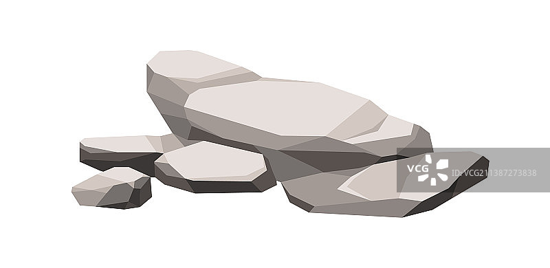 多边形巨石和石块组合图片素材