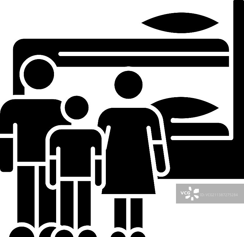 家庭宿舍黑色glyph图标共享房间图片素材