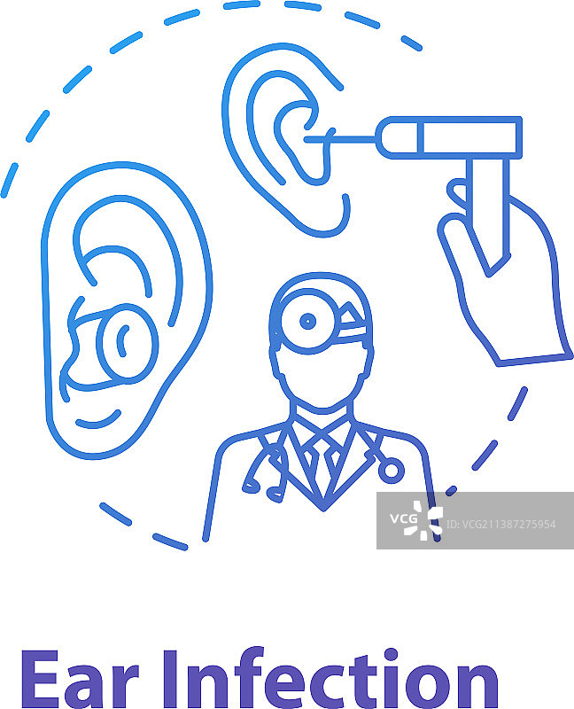 耳部感染概念图标（医生检查）图片素材