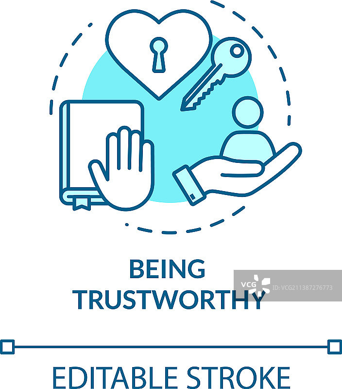 值得信赖的概念图标：人与秘密图片素材